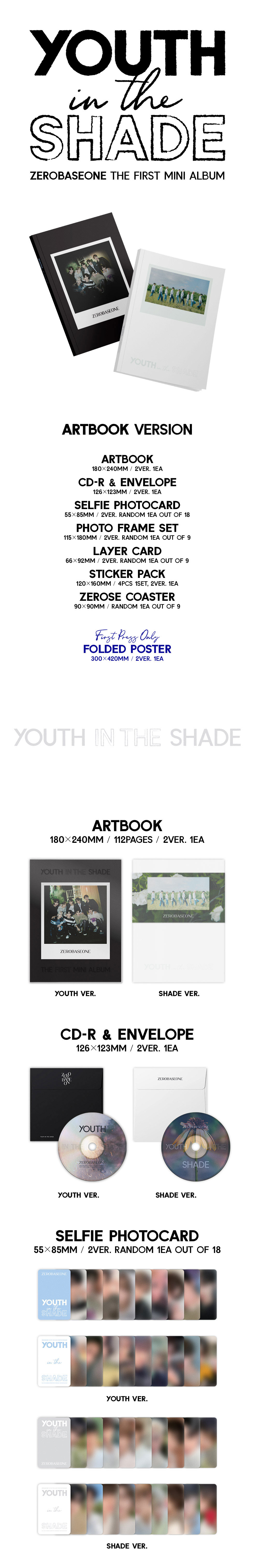 ZEROBASEONE - YOUTH IN THE SHADE 1ST MINI ALBUM ARTBOOK VER. APPLE MUSIC GIFT VER. - COKODIVE