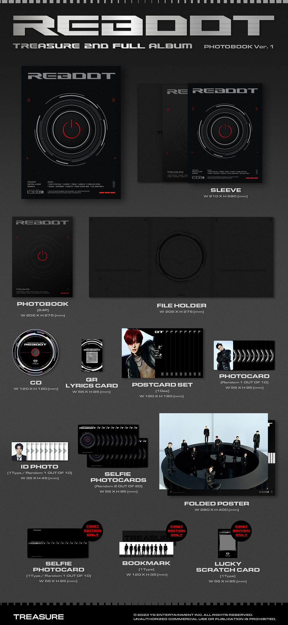 TREASURE - REBOOT 2ND FULL ALBUM PHOTOBOOK VER. YG SELECT GIFT VER. - COKODIVE