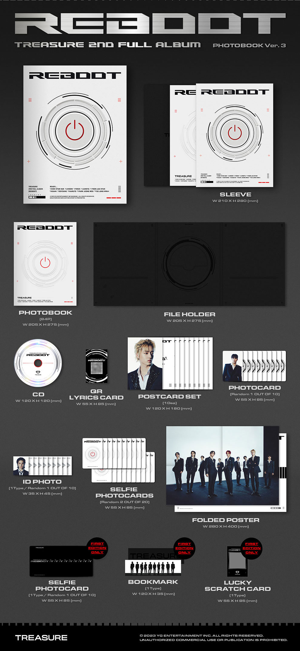 TREASURE - REBOOT 2ND FULL ALBUM PHOTOBOOK VER. YG SELECT GIFT VER. - COKODIVE