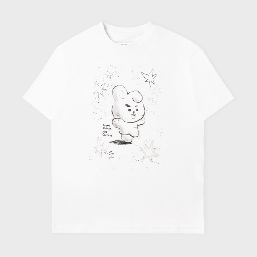 BT21 BASIC DRAWING SHORT SLEEVE TSHIRT WHITE COOKY - COKODIVE