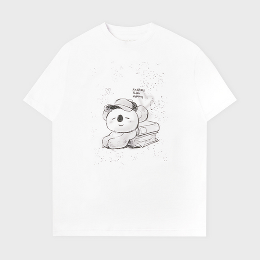 BT21 BASIC DRAWING SHORT SLEEVE TSHIRT WHITE KOYA - COKODIVE