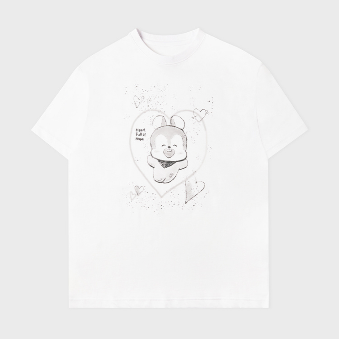 BT21 BASIC DRAWING SHORT SLEEVE TSHIRT WHITE MANG - COKODIVE