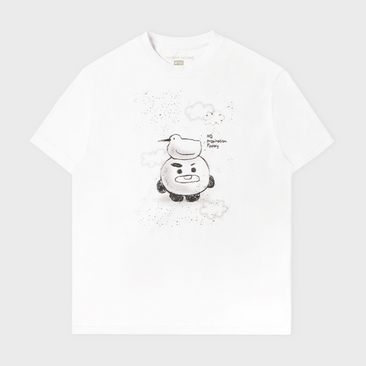 BT21 BASIC DRAWING SHORT SLEEVE TSHIRT WHITE SHOOKY - COKODIVE