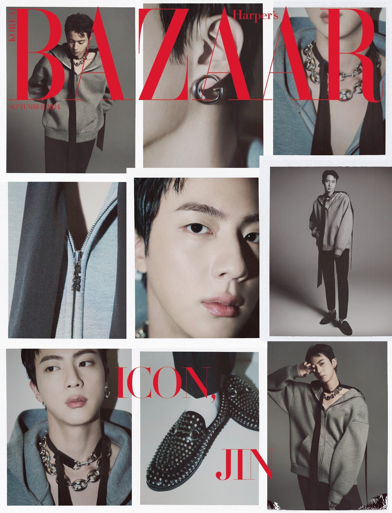 BTS JIN - BAZAAR MAGAZINE 2024 SEPTEMBER ISSUE A COVER - COKODIVE