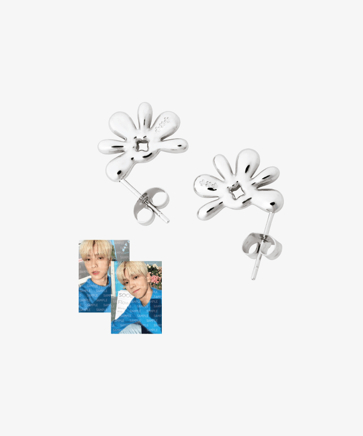 TXT - SOOBIN&#39;S FLOWER SHOP OFFICIAL MD EARRINGS SILVER - COKODIVE