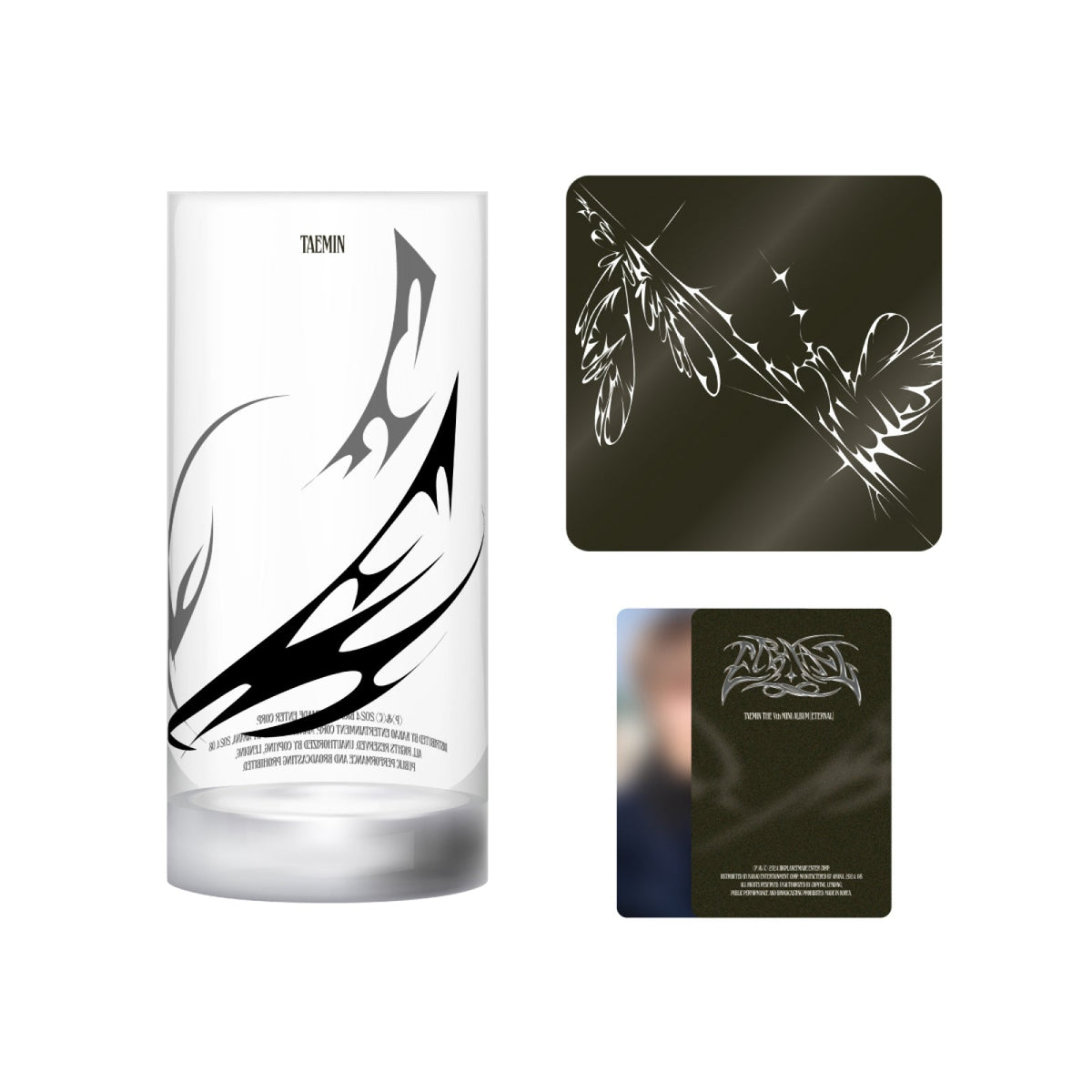 TAEMIN - ETERNAL THE VTH MINI ALBUM EXHIBITION OFFICIAL MD GLASS &amp; COASTER SET - COKODIVE