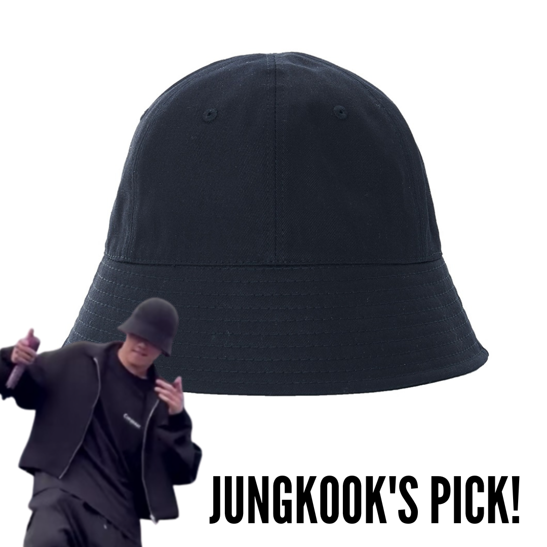 BTS JUNGKOOK PICK - LUOESPAC OVERFIT ROUND BUCKET HAT BLACK - COKODIVE