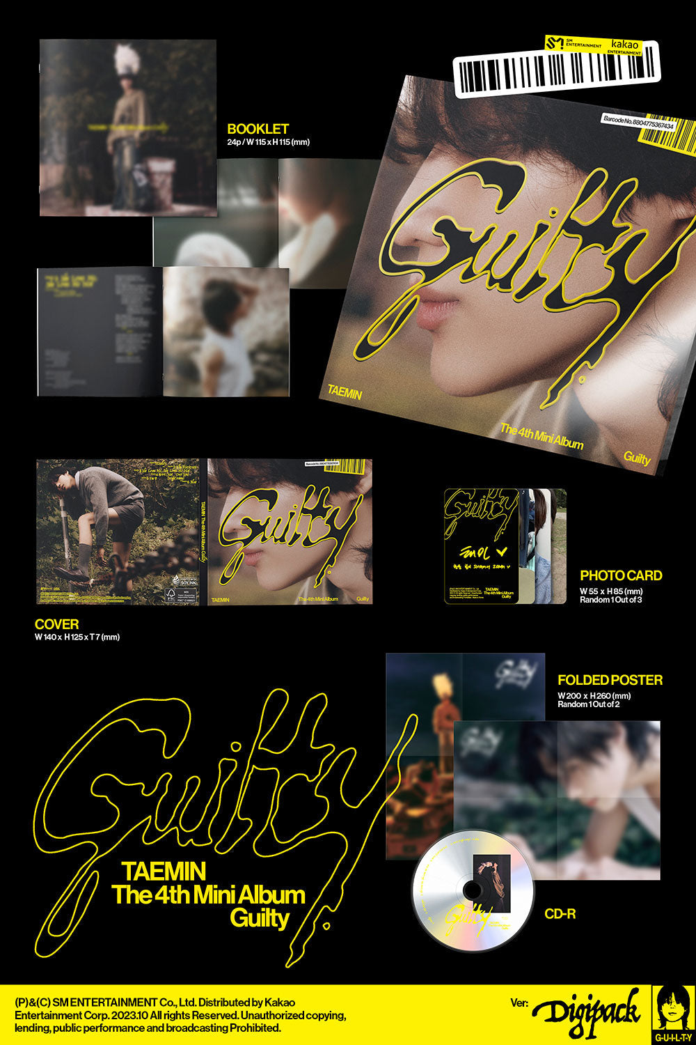 TAEMIN - GUILTY 4TH MINI ALBUM DIGIPACK VER. - COKODIVE