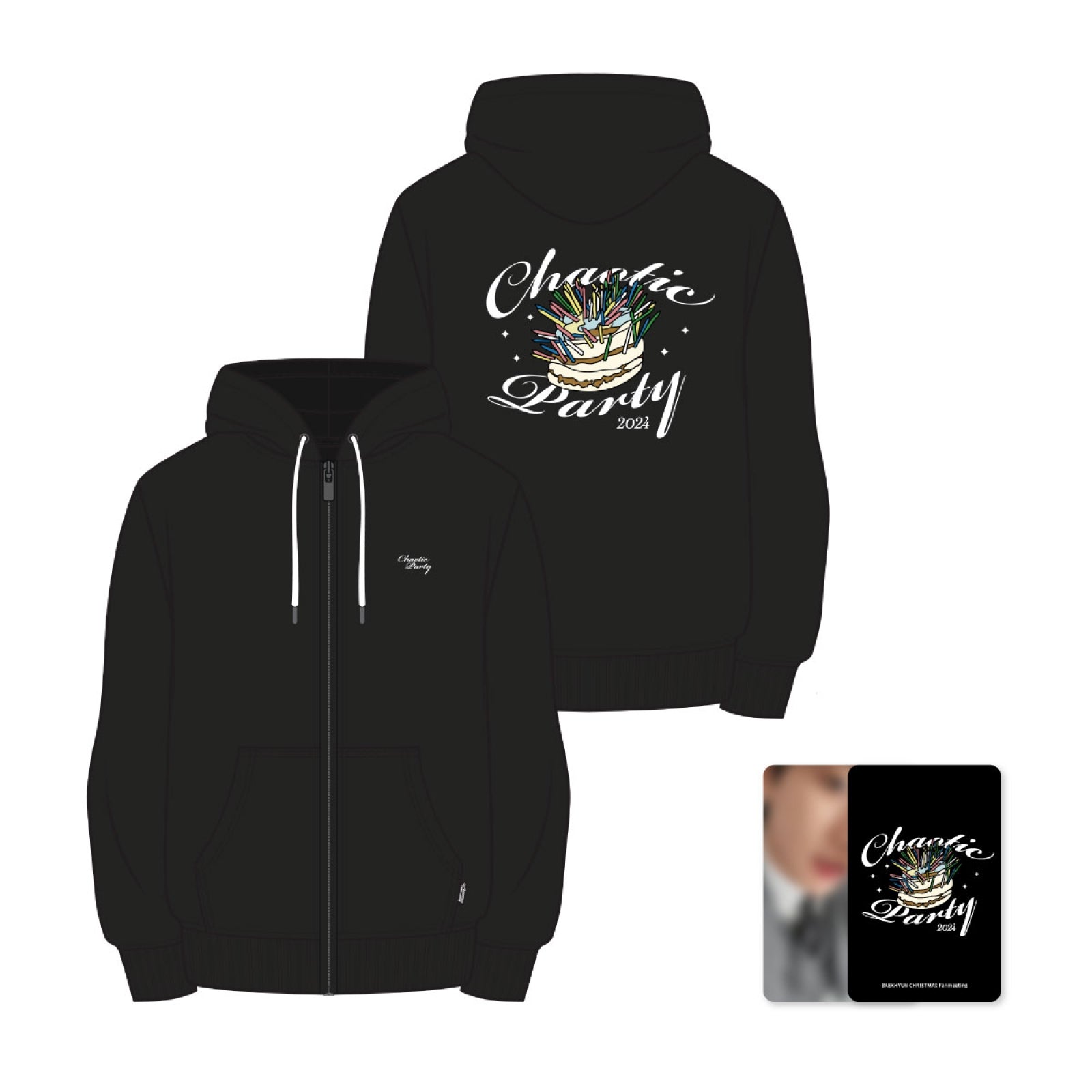 BAEKHYUN - CHAOTIC PARTY 2024 CHRISTMAS FANMEETING OFFICIAL MD ZIP-UP HOODIE - COKODIVE