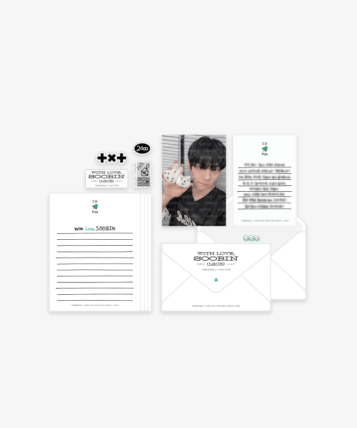 TXT SOOBIN - WITH LOVE, SOOBIN OFFICIAL MD LETTER SET - COKODIVE