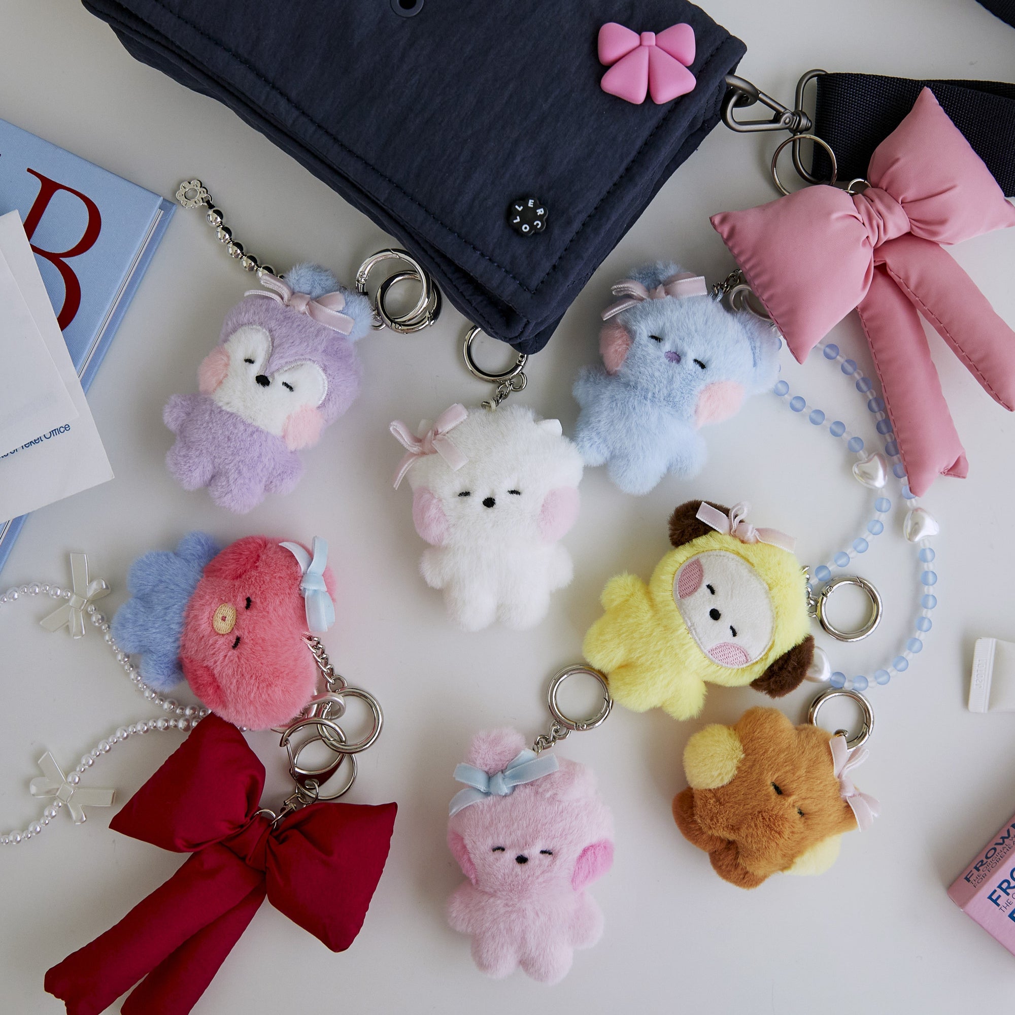 BT21 - MINI MININI RIBBON EDITION PLUSH KEYRING - COKODIVE