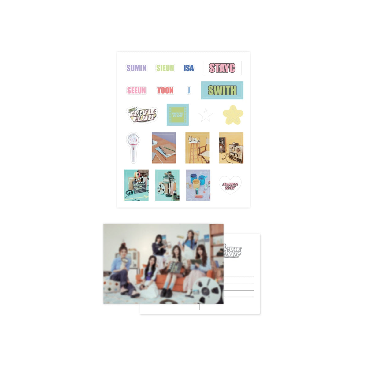 STAYC - STAYC MOVIE CLUB 2024 FANMEETING OFFICIAL MD DIARY DECO STICKER &amp; POSTCARD - COKODIVE