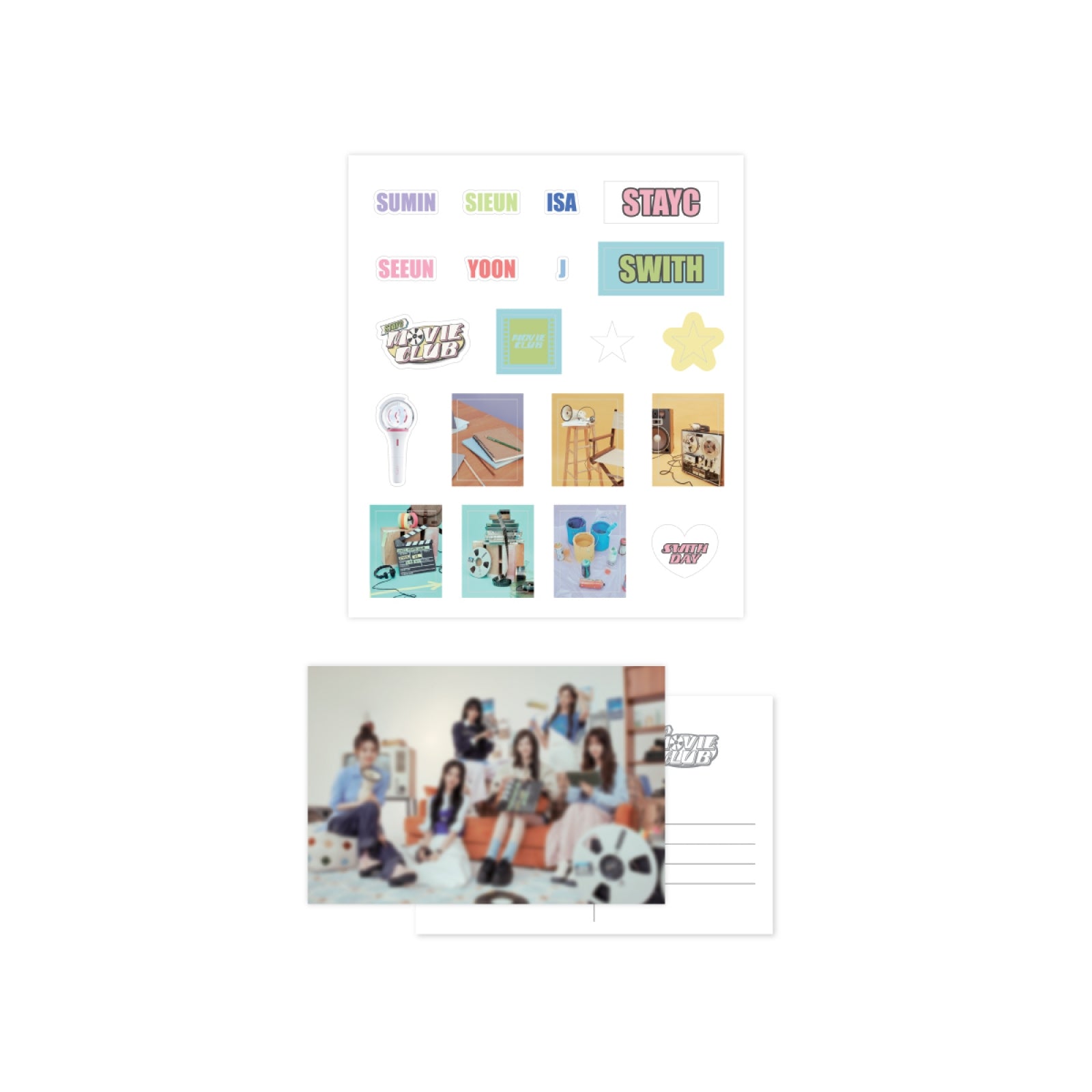 STAYC - STAYC MOVIE CLUB 2024 FANMEETING OFFICIAL MD DIARY DECO STICKER & POSTCARD - COKODIVE