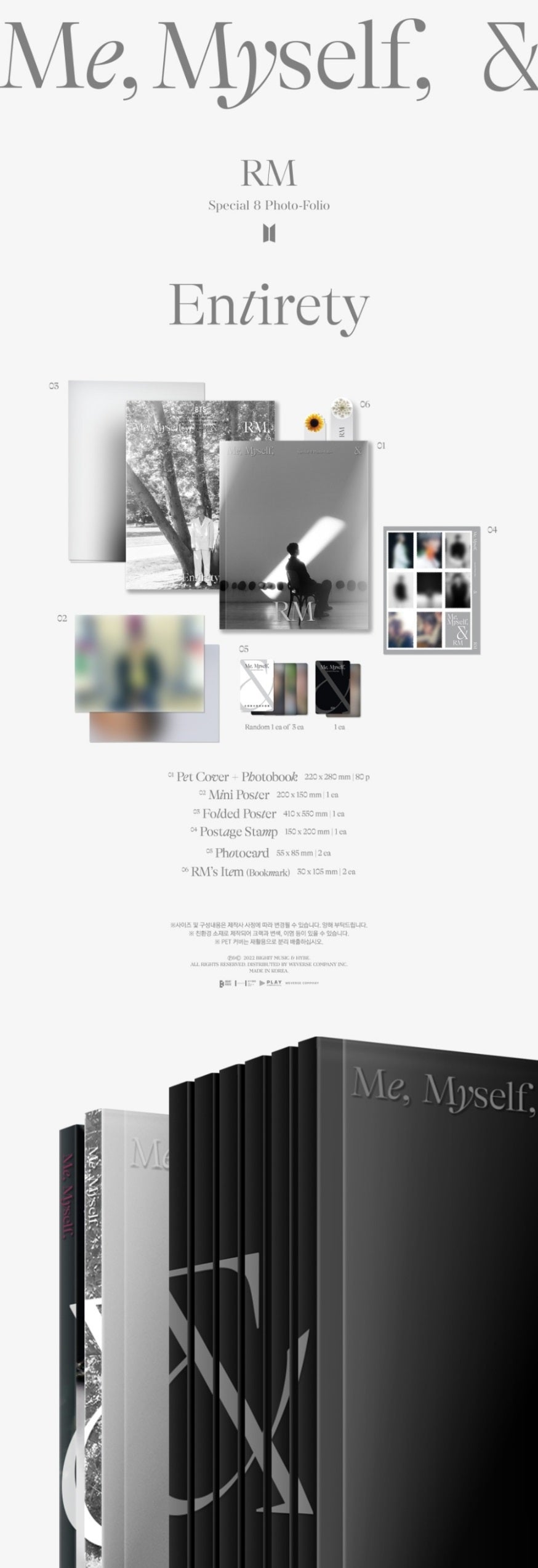 [PR] Weverse Shop PHOTO BOOK RM - SPECIAL 8 PHOTO-FOLIO ME, MYSELF, AND RM ENTIRETY